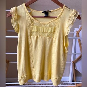 H&M ruffle sleeve top with lace details